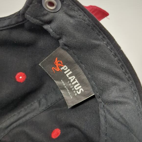 Pilatus Luzern Slideback Baseball Cap Black One Size Adjustable Embroidered - Picture 9 of 10